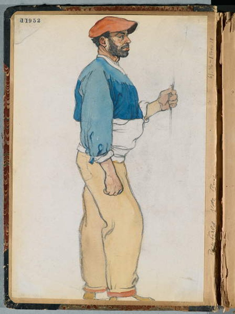 Detail of Sketch of a Spanish man, 1906 by Edward Penfield