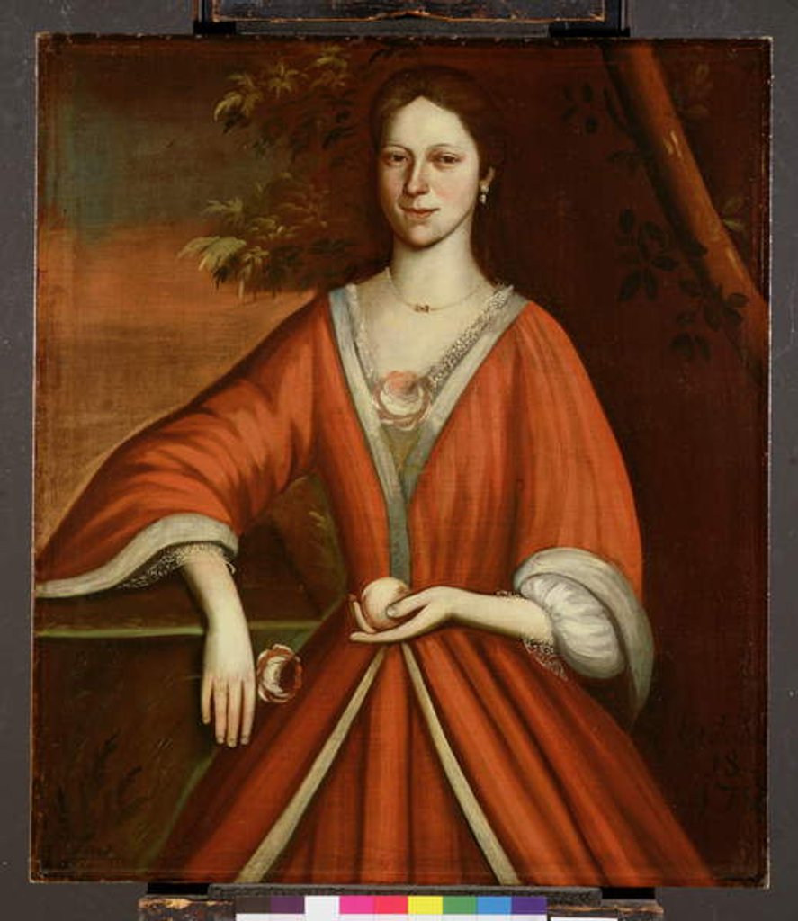 Detail of Portrait of Lavinia van Vechten, c.1720 by American School