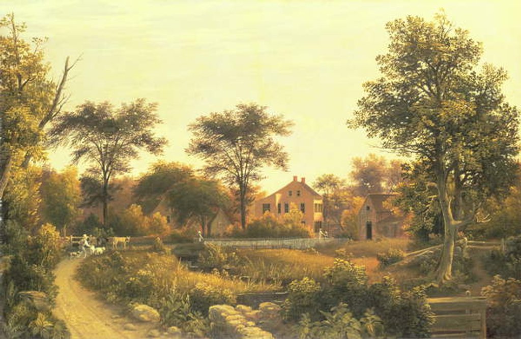 Detail of New England Homestead, 1839 by Samuel Lancaster Gerry