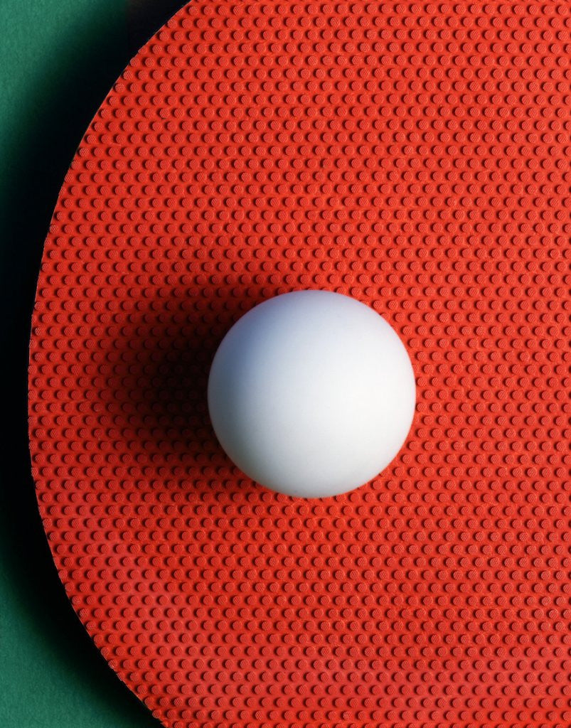 Detail of Ping Pong Ball and Paddle by Corbis