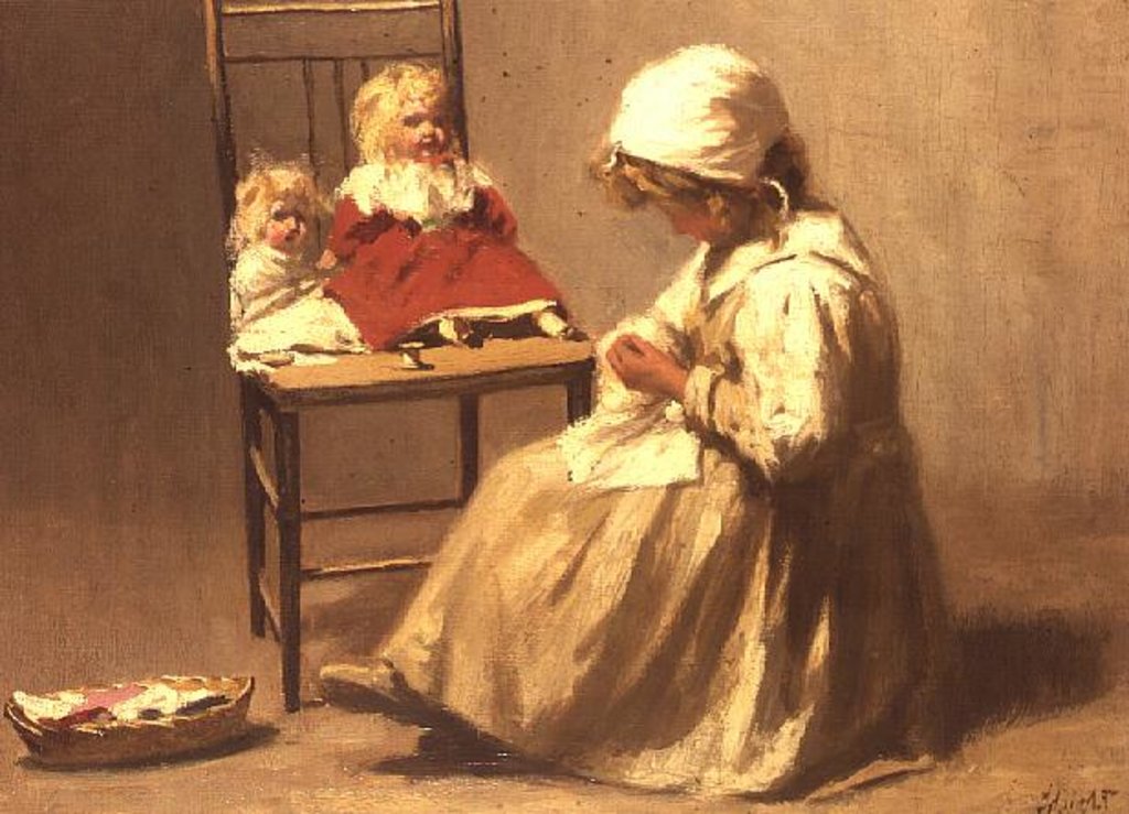 Detail of A Girl with her Dolls, 1895 by Paul Knight