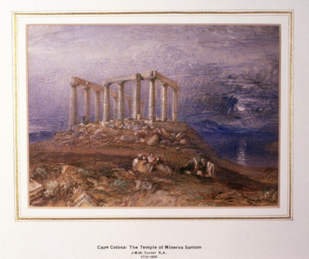 Detail of The Temple of Minerva at Sunium, Cape Colonna by Joseph Mallord William Turner