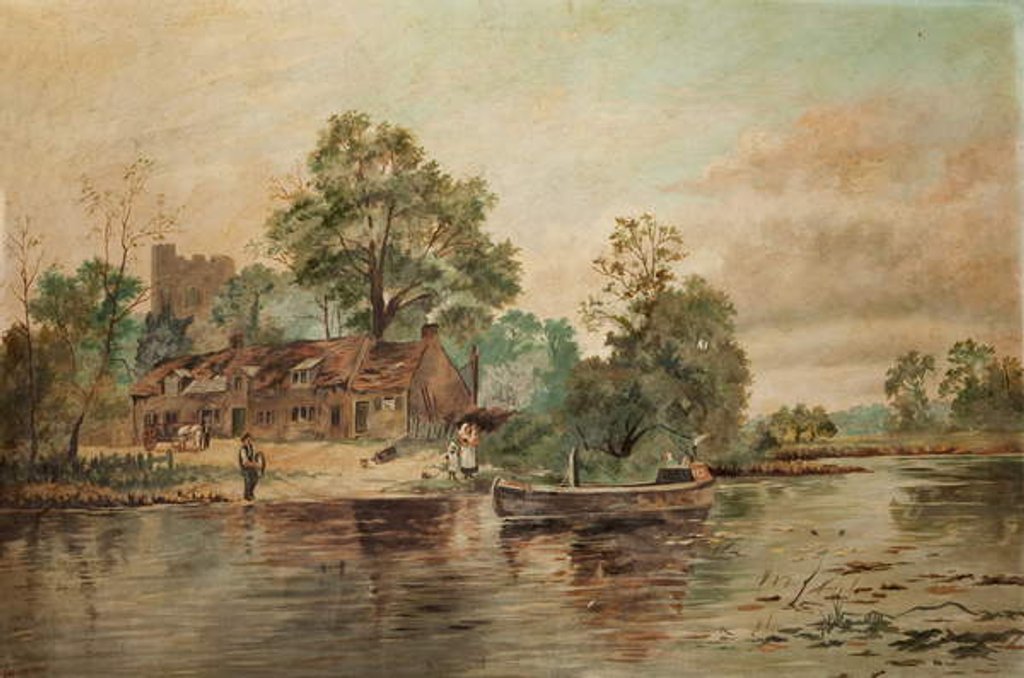 Detail of A River Scene by Thomas Grimshaw