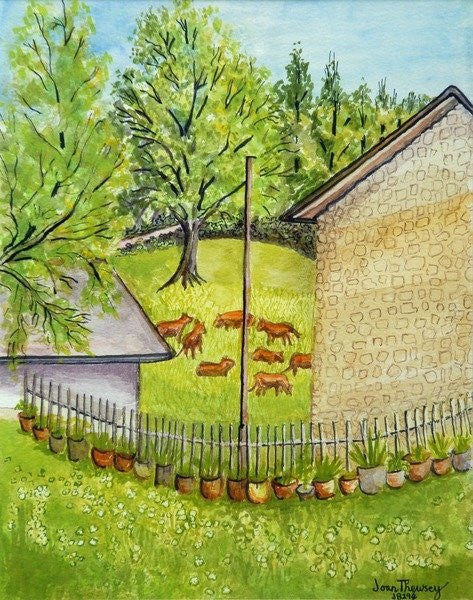 Detail of View from Ruth's Garden, Limousin France by Joan Thewsey