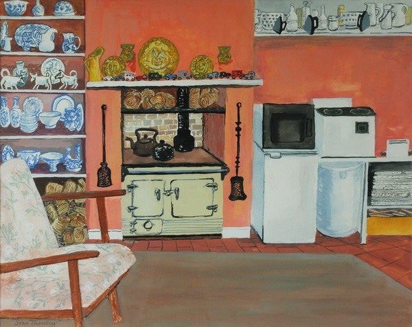 Detail of Cottage Kitchen,Red Cottage Studios,Suffolk with Rayburn by Joan Thewsey
