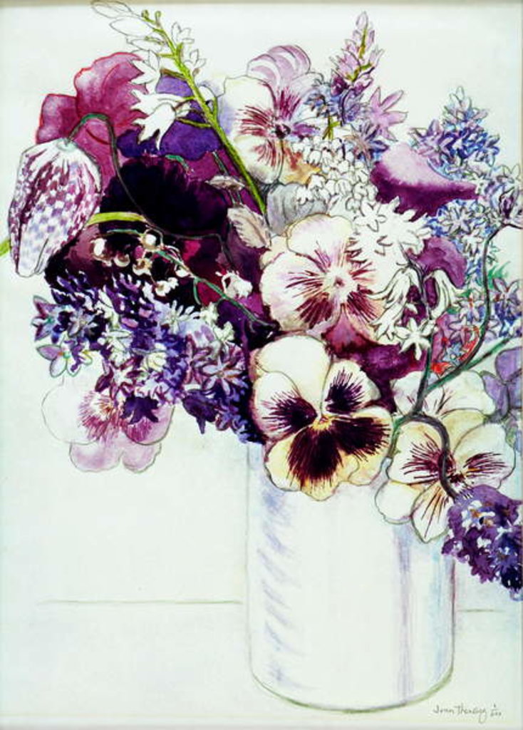 Detail of Spring Flowers with Fritillaria, 2005 by Joan Thewsey