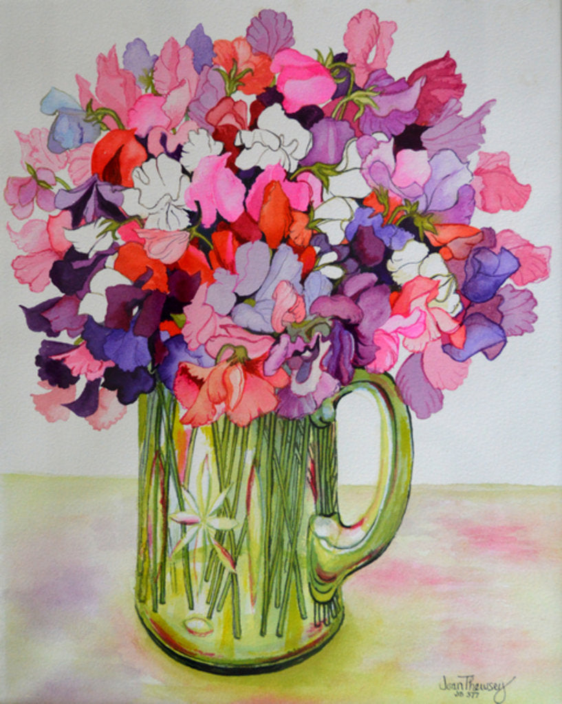 Detail of Sweet Peas in a Glass Jug, 2011 by Joan Thewsey