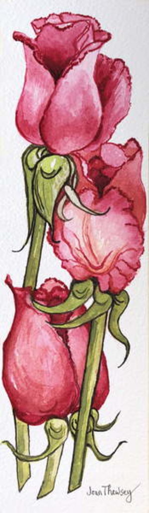 Detail of Three Red Roses by Joan Thewsey