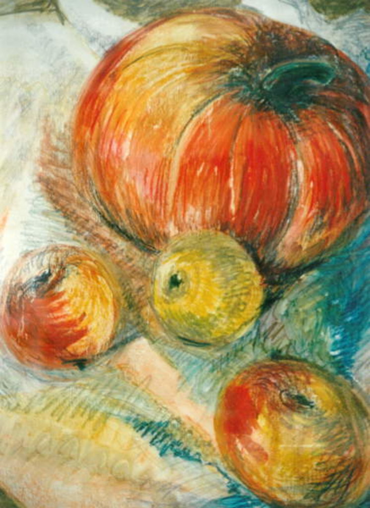 Detail of Pumpkin with Apples by Joan Thewsey