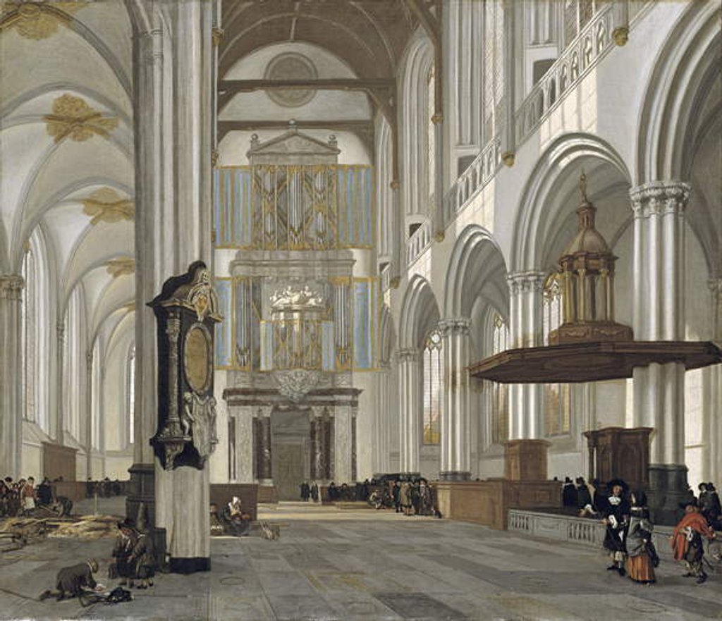 Detail of Interior of the Nieuwe Kerk, Amsterdam, 1657 by Emanuel de Witte