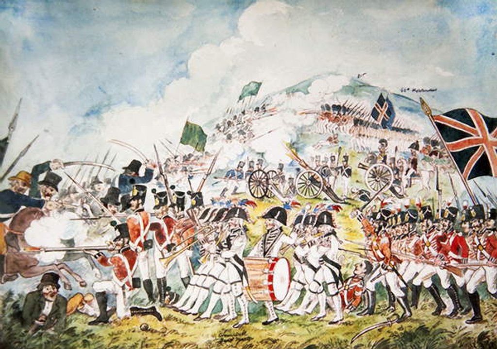 Detail of The Queen's Own Royal Dublin Militia going into action at the Battle of Vinegar Hill, Wexford, 1798 by William II Sadler