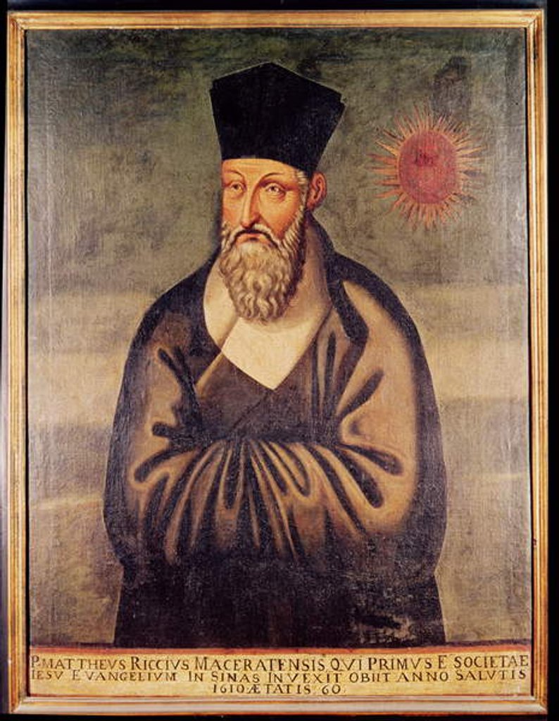 Detail of Portrait of Matteo Ricci Italian missionary, founder of the Jesuit mission in China by Italian School