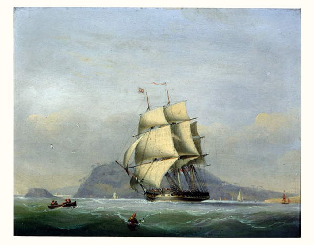 Detail of H.M.S. Pique under Sail by Nicholas Matthews Condy