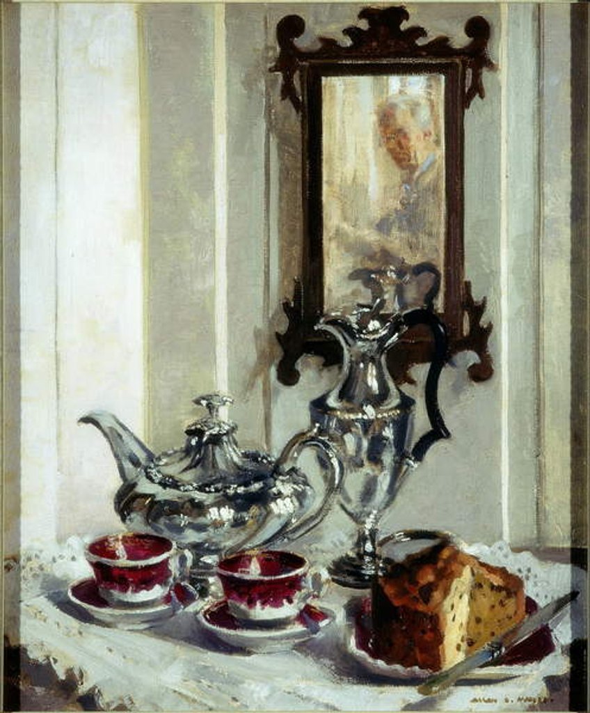 Detail of Silver and Spode by Allan Douglass Mainds
