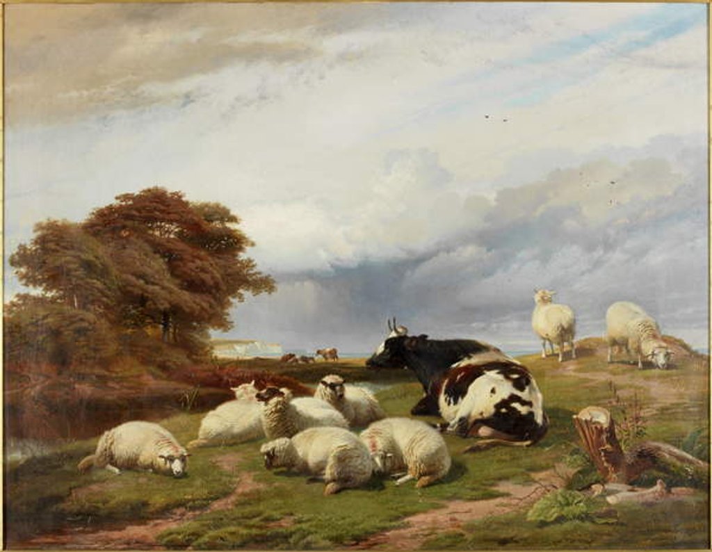 Detail of In the Marshes near Ramsgate, Isle of Thanet by Thomas George Cooper