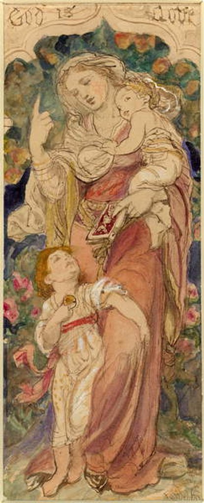 Detail of A Mother Teaching 'God is Love' by Frederic James Shields