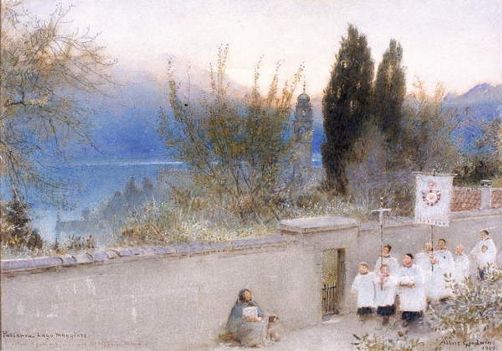 Detail of Pallanza, Lago Maggiore by Albert Goodwin