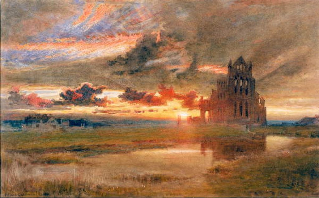 Detail of Whitby - The Abbey of St Hilda by Albert Goodwin