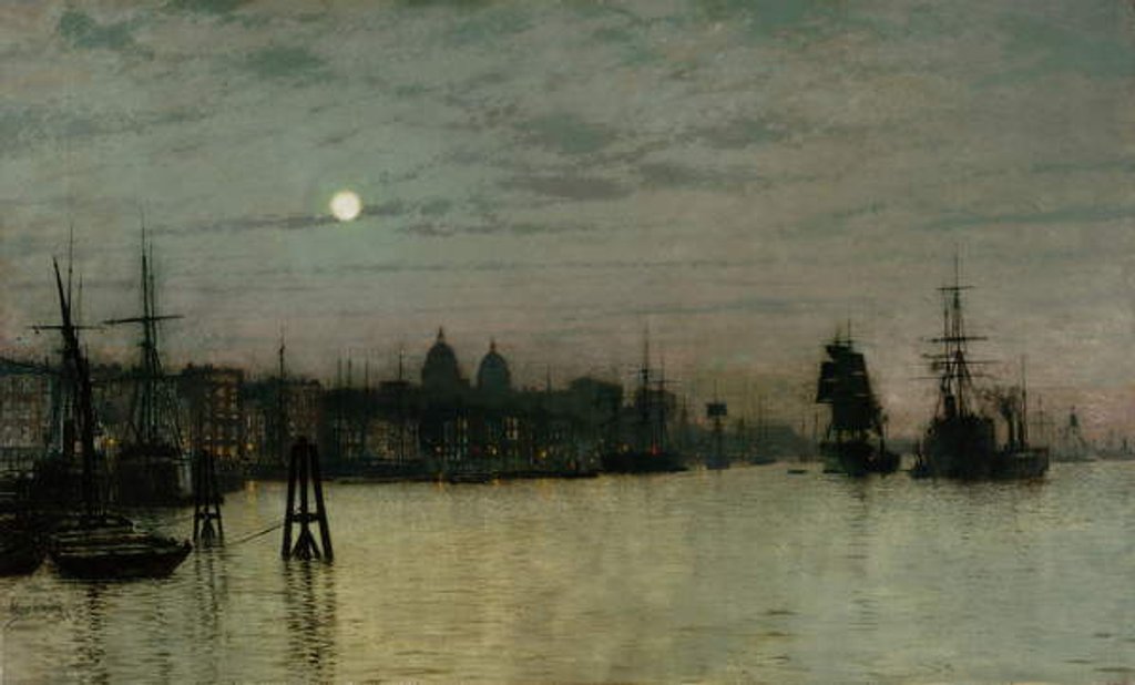 Detail of Greenwich, Half Tide, 1884 by John Atkinson Grimshaw