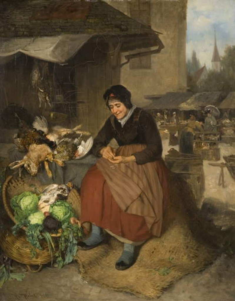 Detail of Counting Her Gains, 1894 by J.W. Weben