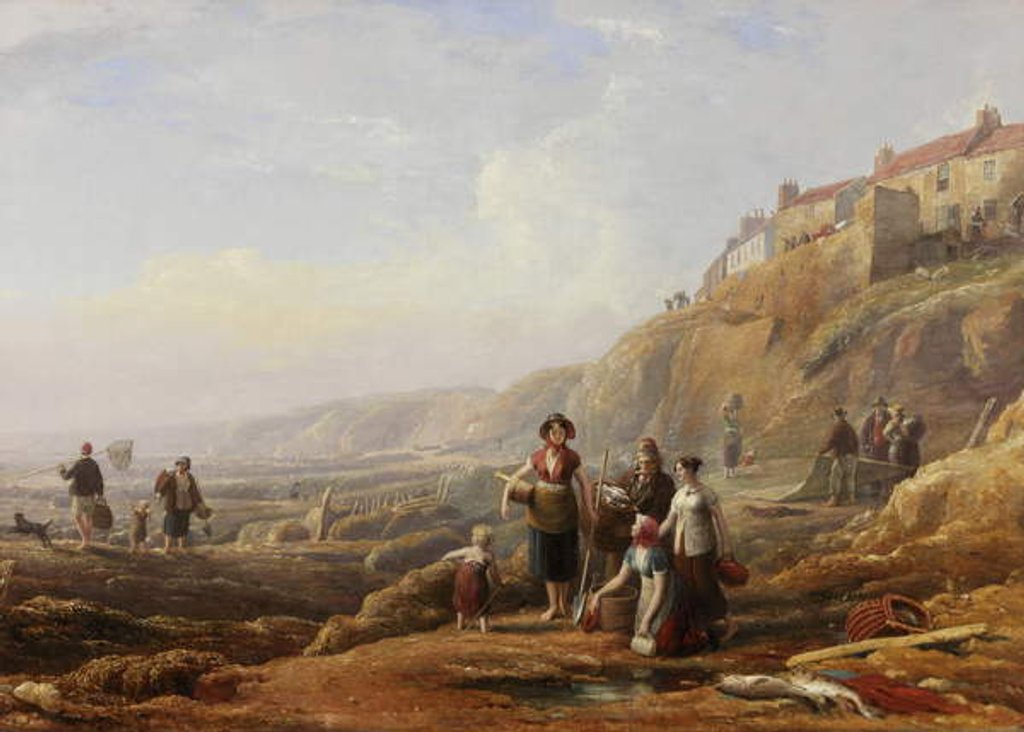 Detail of Old Cullercoats, Spate Gatherers by Henry Perlee Parker