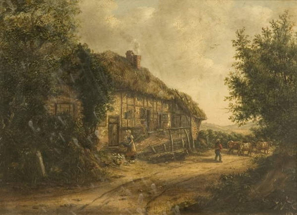 Detail of Cottages at Petersfield Hampshire, 1839 by William Kidd