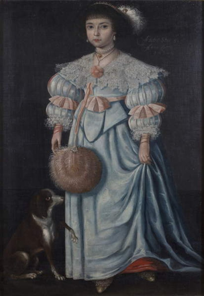 Detail of Portrait of a Girl, Aged 8, 1632 by Gilbert (attr.to) Jackson