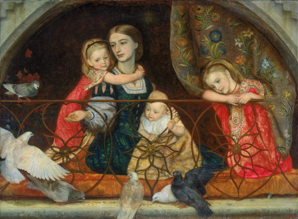 Detail of Mrs Leathart and Her Three Children, c.1863-65 by Arthur Hughes