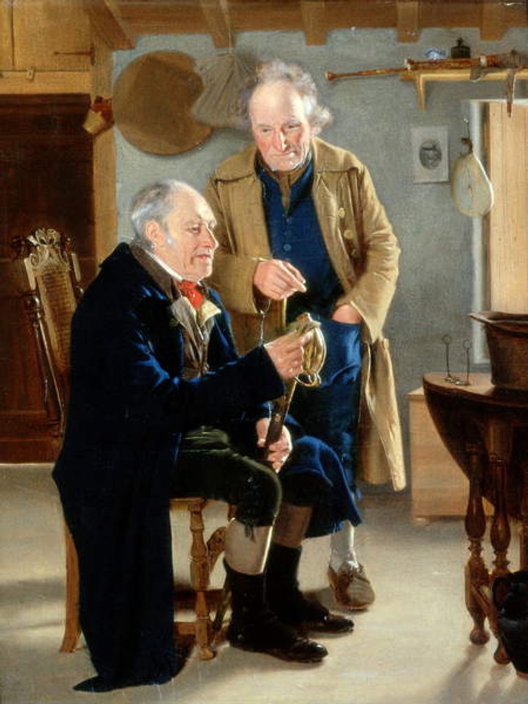 Detail of Examining the Sword, 1822 by Thomas Sword Good