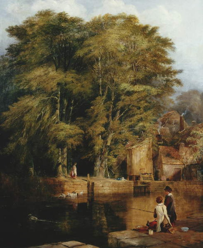 Detail of Young Anglers, Barras Bridge by Thomas Miles Richardson