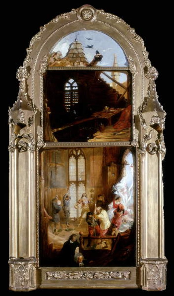 Detail of Bell-Ringers and Cavaliers Celebrating the Entrance of Charles II into London on Restoration, c.1842 by William Bell Scott