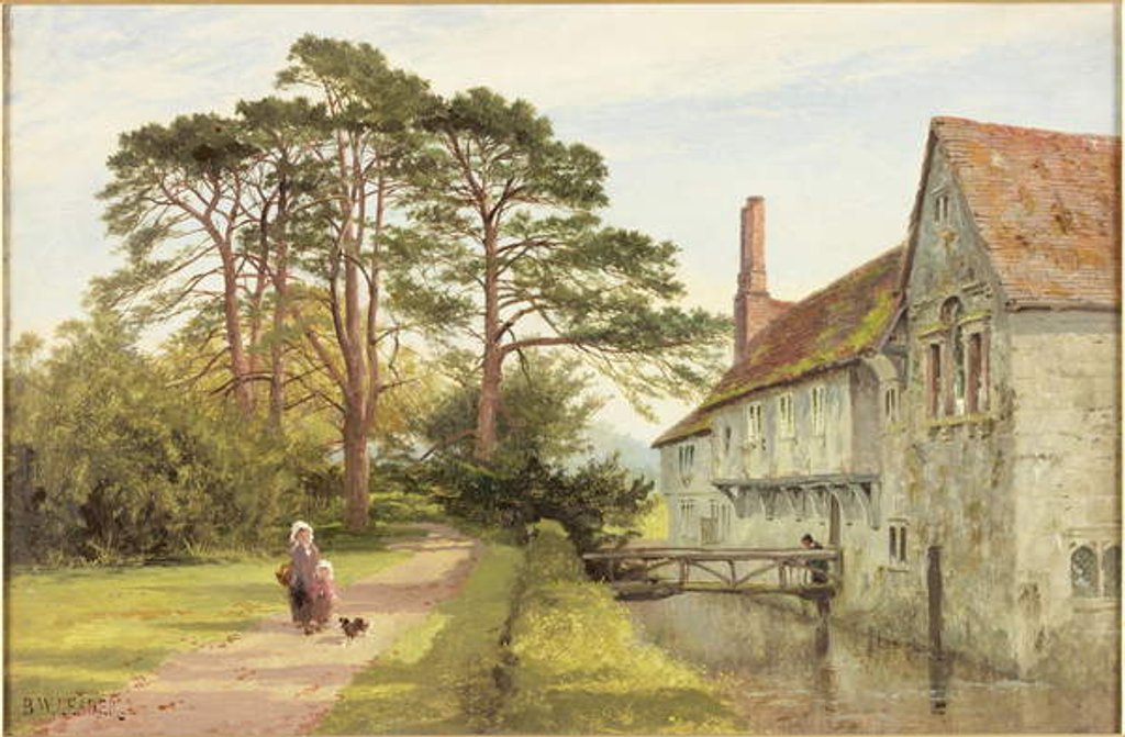 Detail of Igtham Moat, Kent, c.1868 by Benjamin Williams Leader