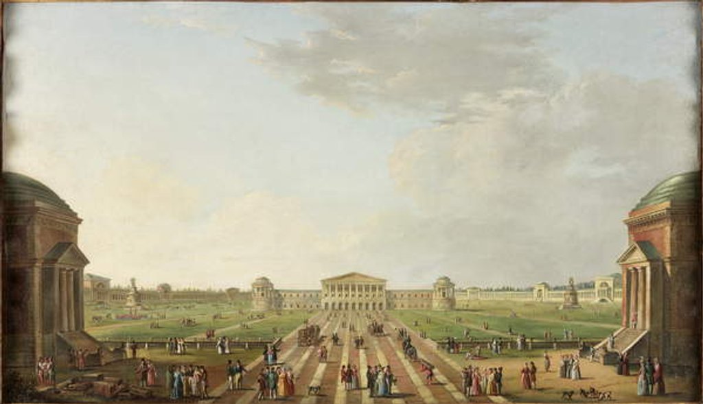 Detail of View of the Projected Foro Bonaparte, Milan, c.1800 by Alessandro Sanquirico