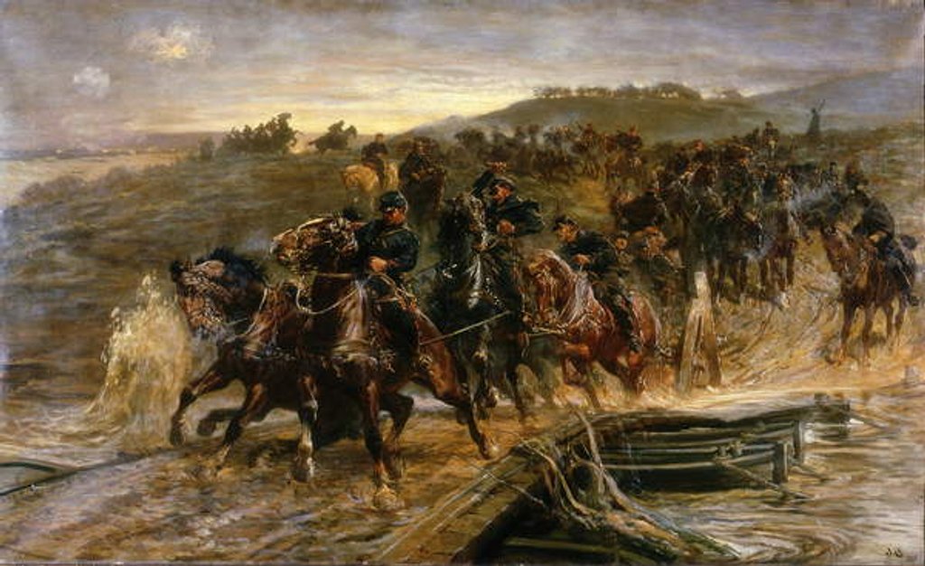 Detail of French Artillery Crossing the Flooded Aisne and Saving the Guns, 1915 by John Charlton