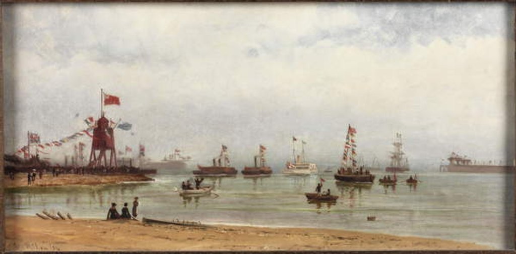 Detail of The Opening of the Albert Edward Dock and Port of Tyne, 1884 by Duncan F. McLea