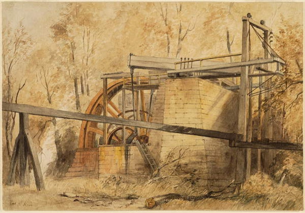 Detail of The Water Wheel, Beamish Colliery by Thomas H. Hair