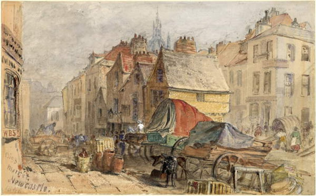 Detail of The Bigg Market, Newcastle upon Tyne by William Bell Scott
