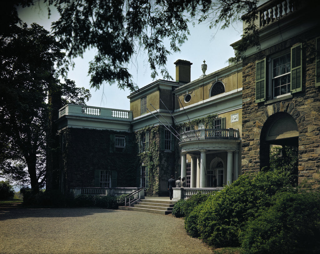 Detail of Shadowy View of Large Mansion by Anonymous