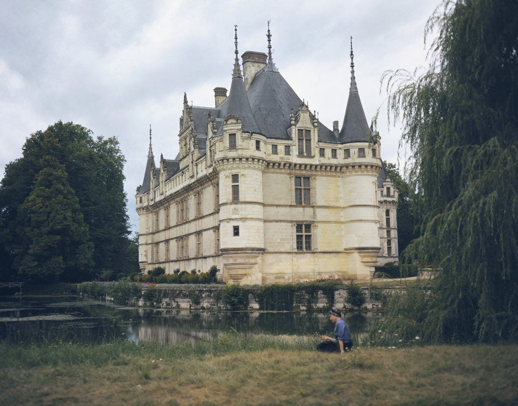 Detail of View of Chateau d'Azay le Rideau by Anonymous
