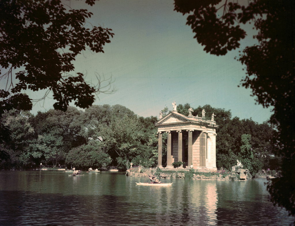 Detail of View of Greek Temple in Borghese Gardens by Anonymous