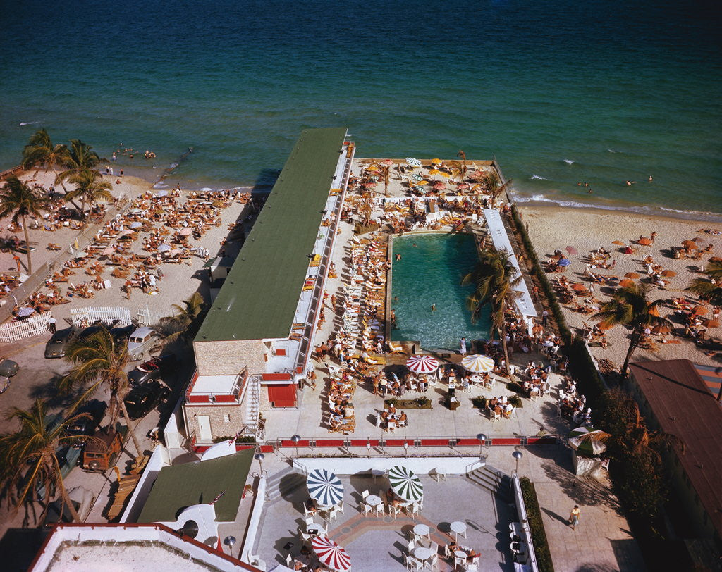 Detail of People Enjoying Pool at Beach Resort by Anonymous