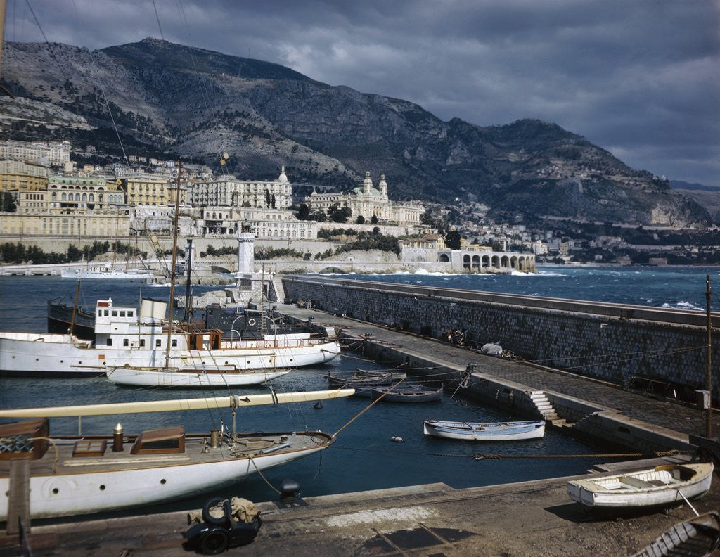 Detail of View of Harbor and Breakwater of Monte Carlo by Anonymous