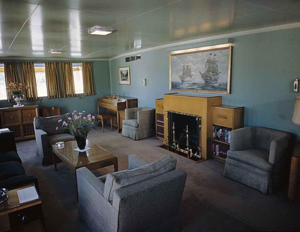 Detail of Lounge aboard Presidential Yacht by Anonymous