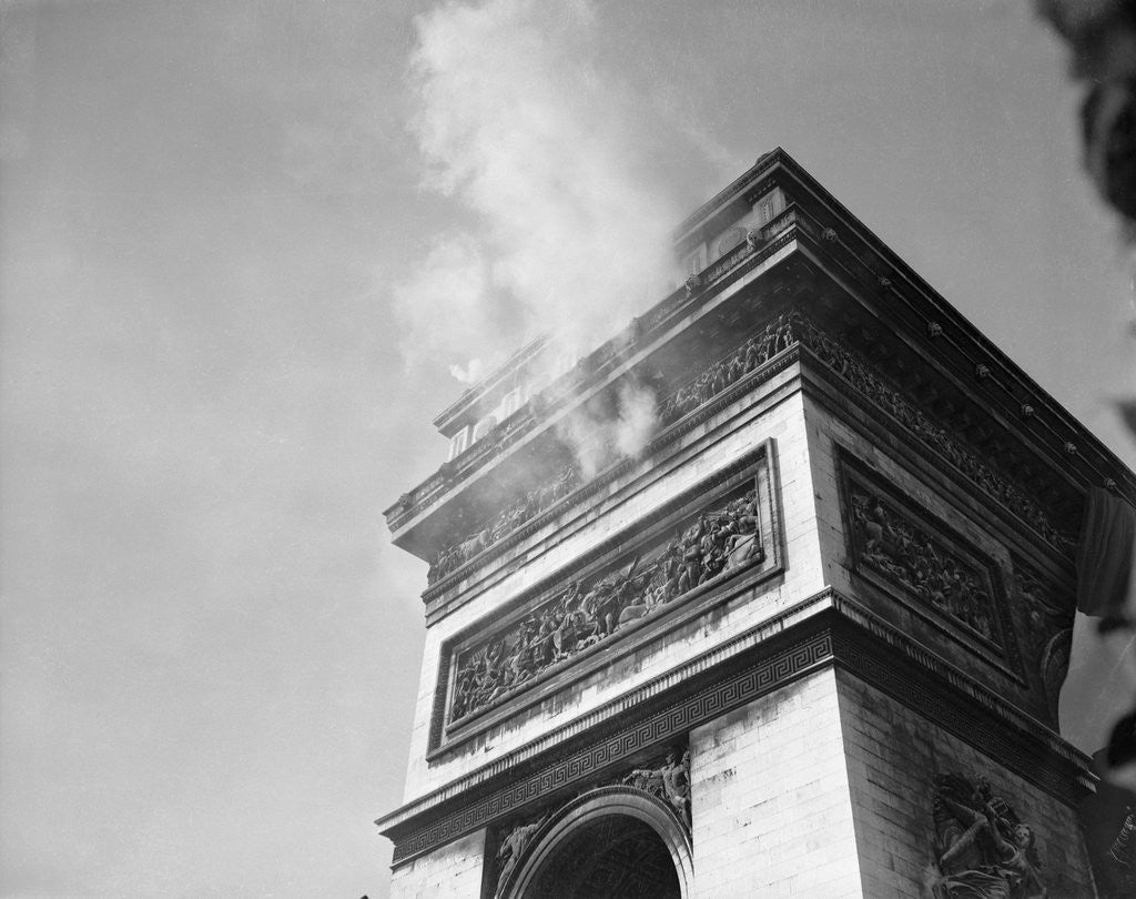 Detail of Smoke from Snipers atop Arc de Triomphe by Anonymous