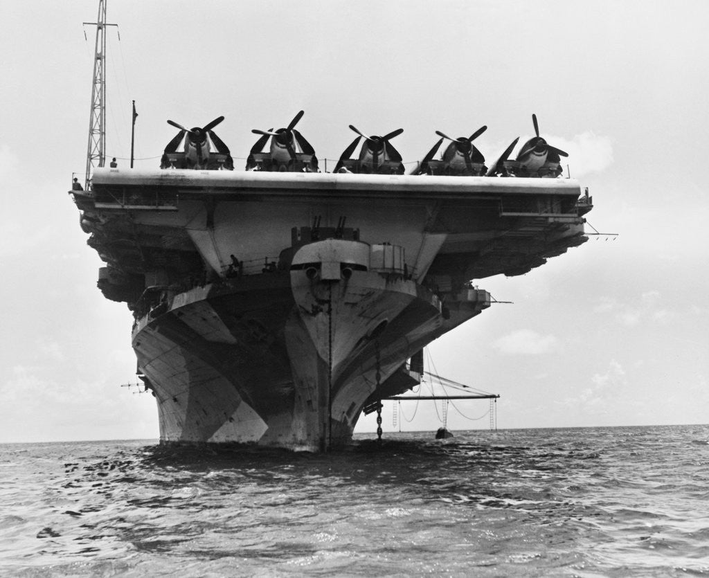 Detail of USS Hornet with Planes on Deck by Anonymous