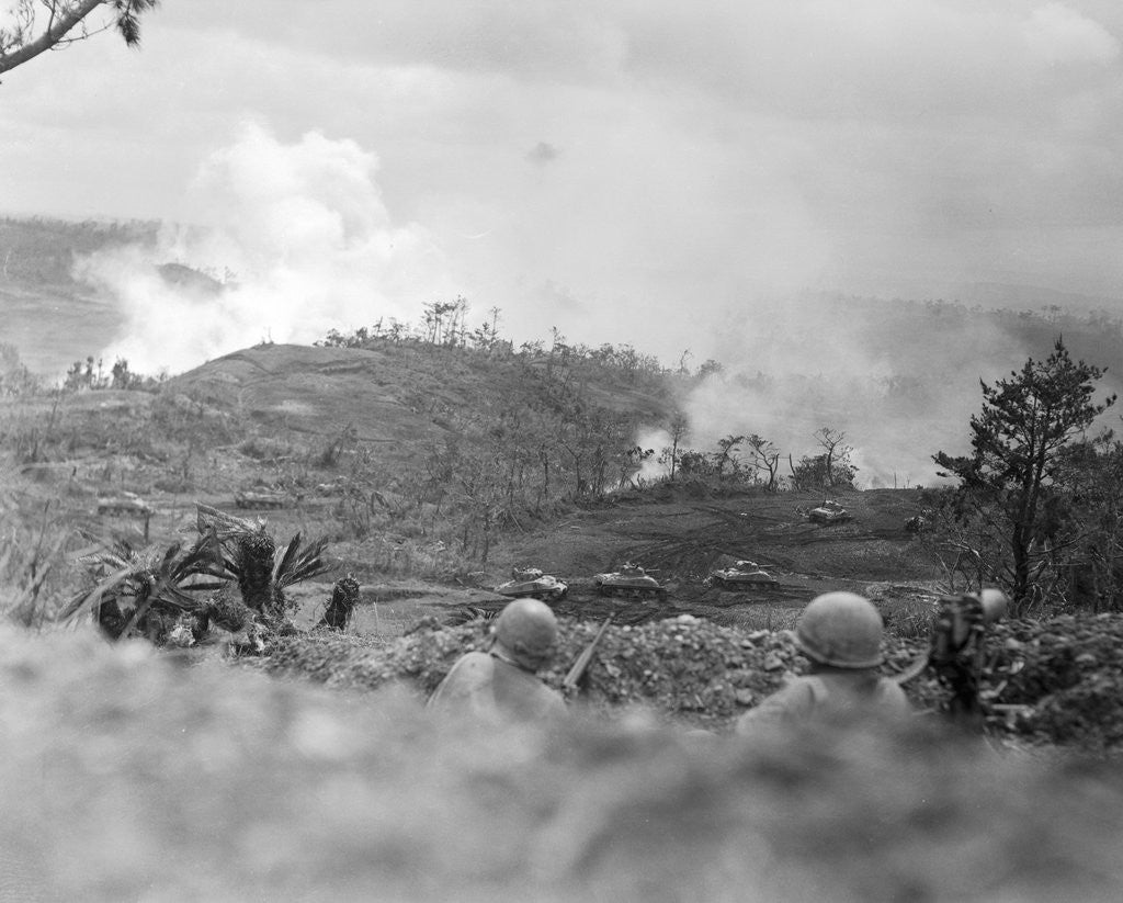 Detail of Infantrymen Lying on Ground at Lookout by Anonymous