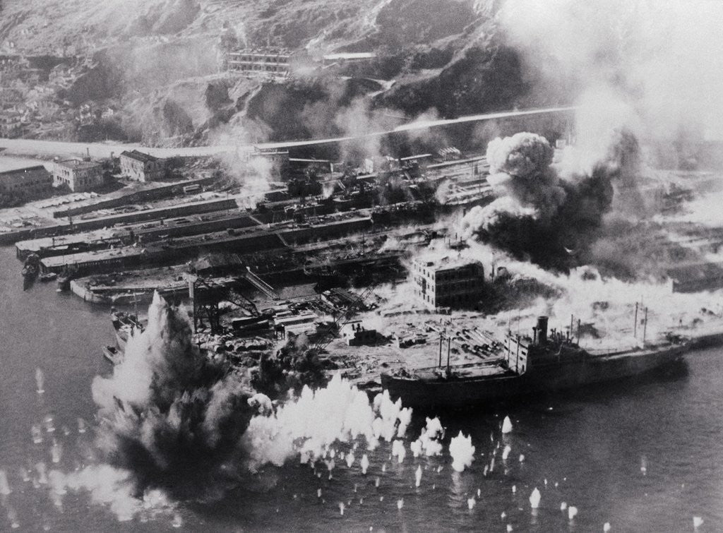 Detail of Aerial View of Smoking Land Attacks by Anonymous