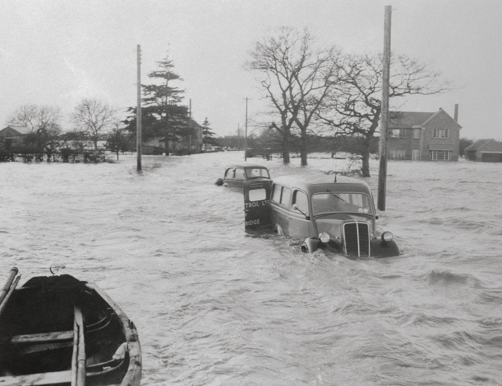 Detail of Vehicles Abandoned in Floods by Corbis