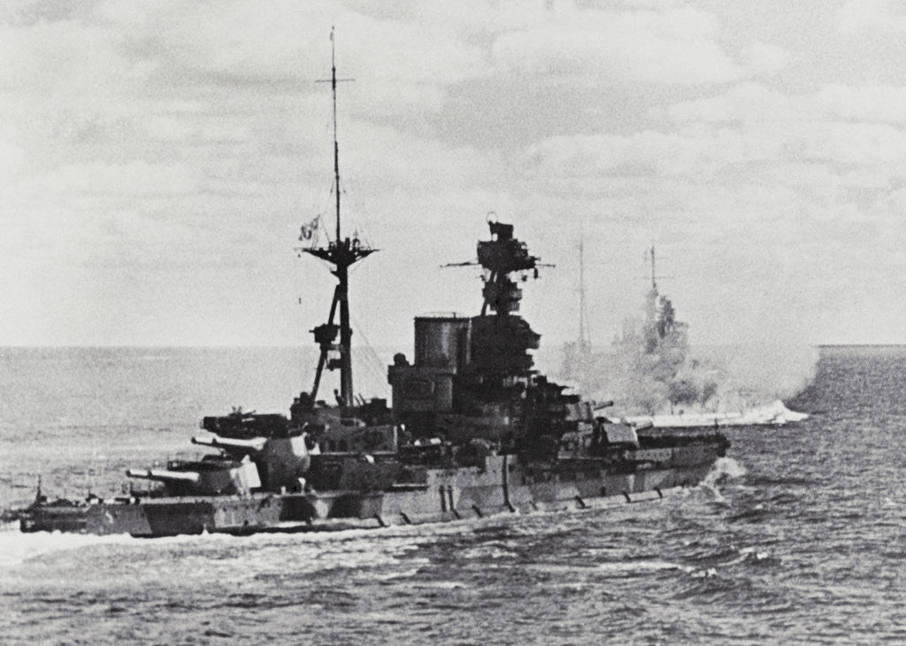 Detail of British Warship Barham at Sea by Anonymous
