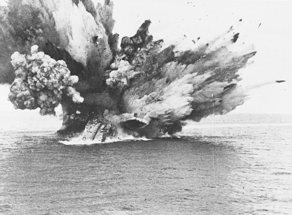 Detail of British Warship Barham Exploding at Sea by Anonymous